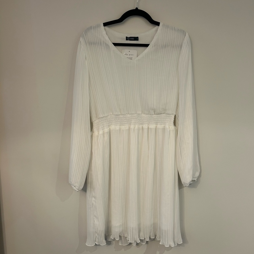 Mikarose Ivory Pleated Dress NWT